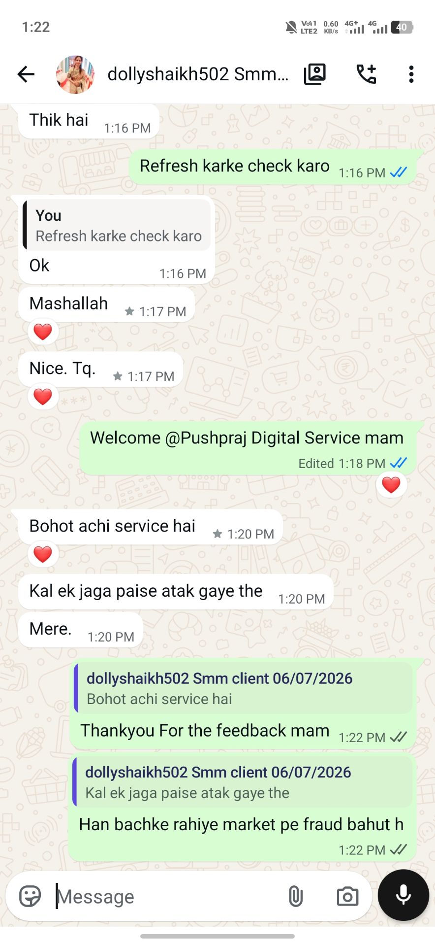Verified client review — Pushpraj Digital Services